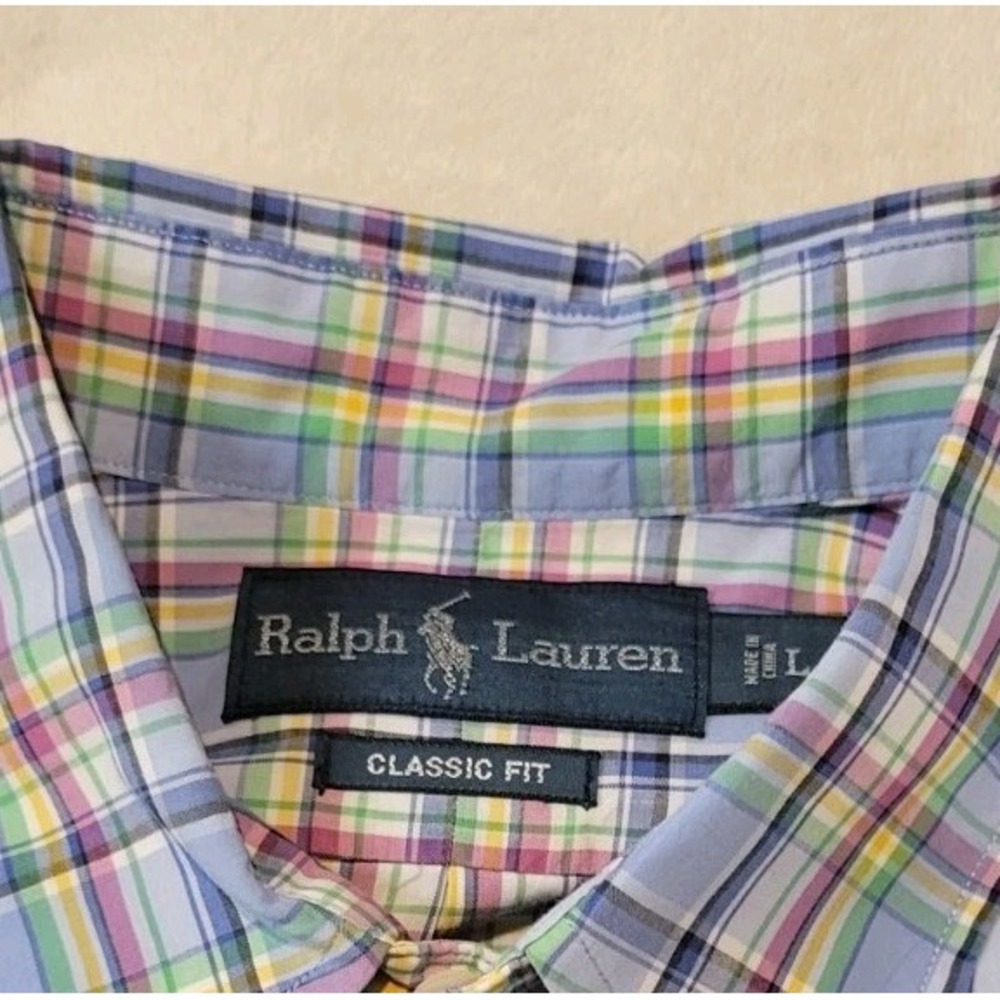 VINTAGE RALPH LAUREN MENS LONG SLEEVE MULTICOLOR BUTTONDOWN SIZE LARGE - EUC - Picture 5 of 8